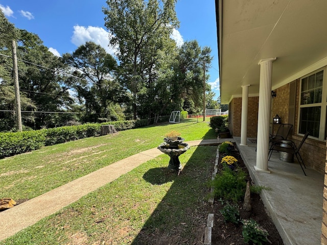 view of yard with fence