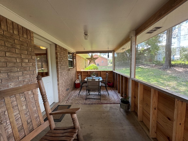 view of sunroom