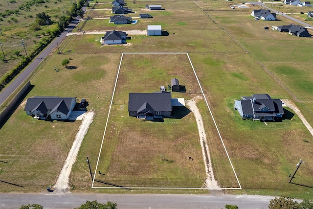 aerial view featuring a rural view