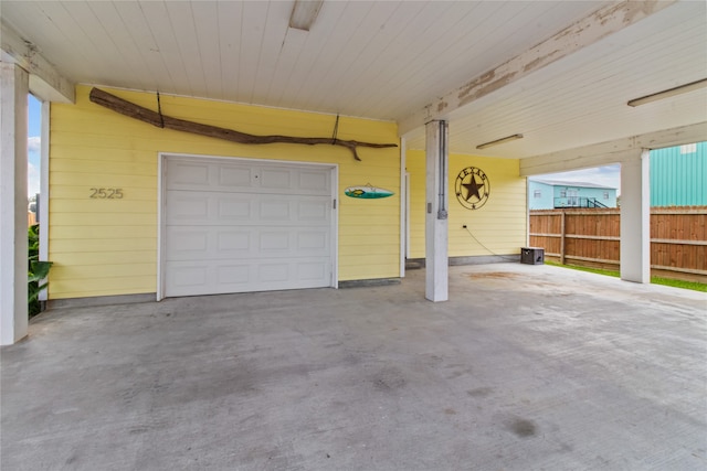 view of garage