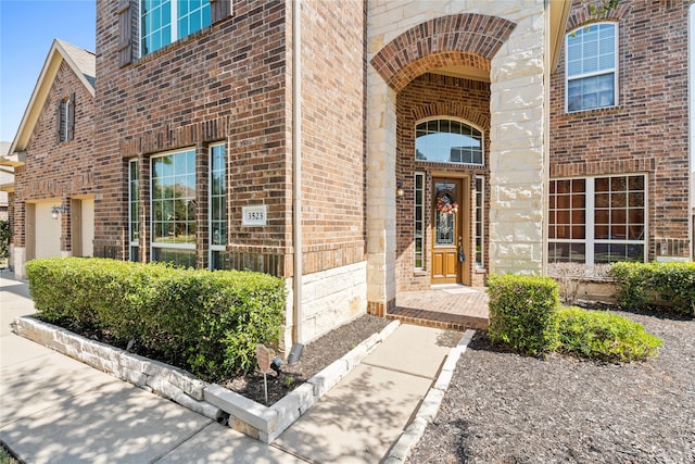 entrance to property with a garage