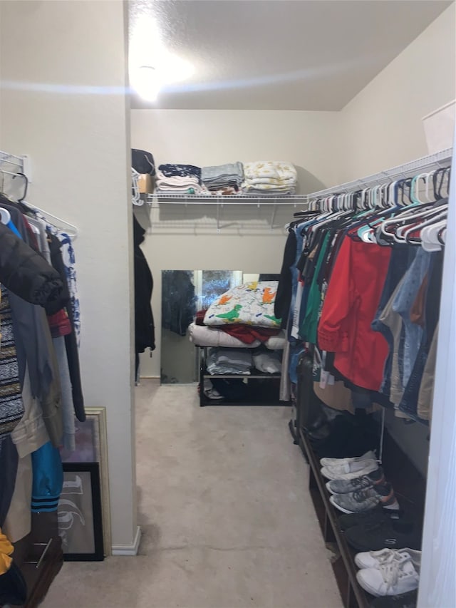 view of walk in closet