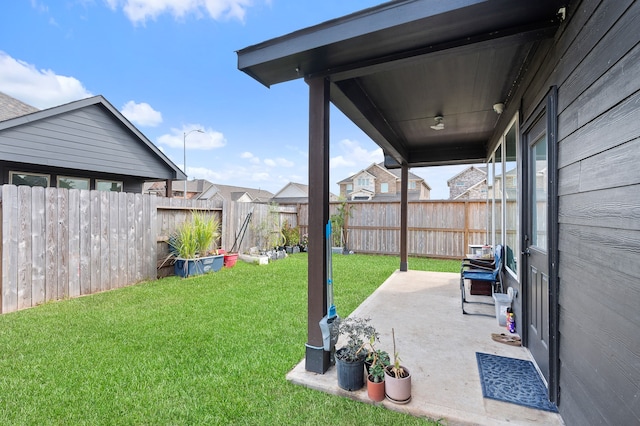 view of yard with a patio area