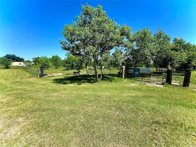 view of yard with a rural view