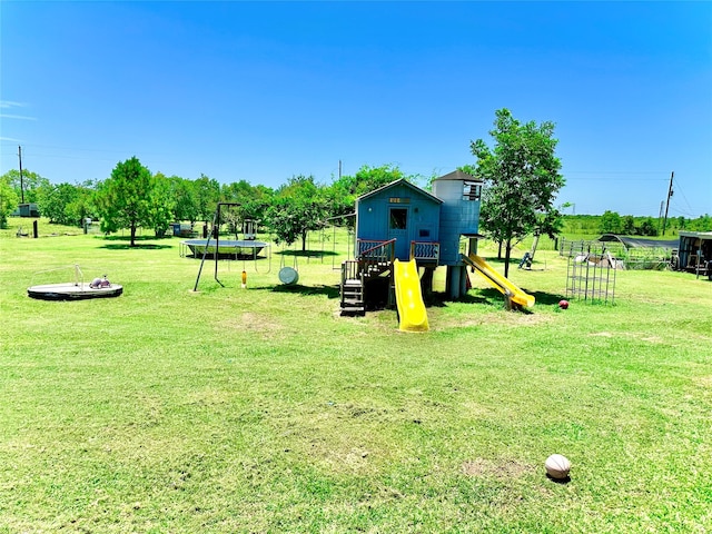 view of play area with a yard