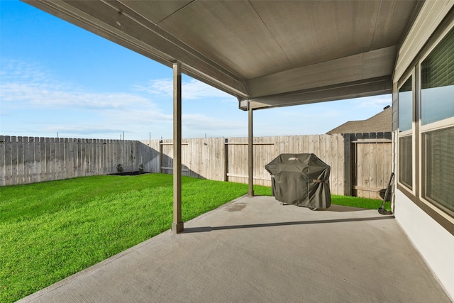 view of patio / terrace with a grill