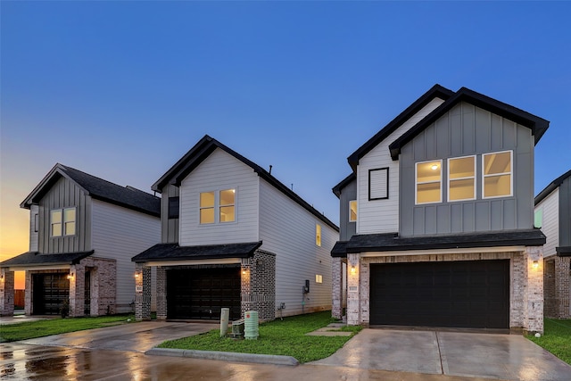 view of front of house with a garage