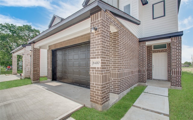 view of garage