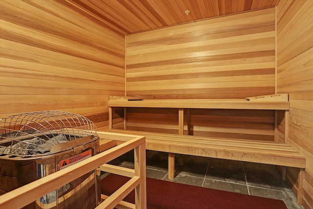 view of sauna / steam room featuring tile patterned flooring