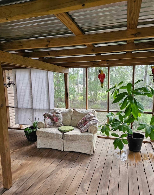 view of unfurnished sunroom