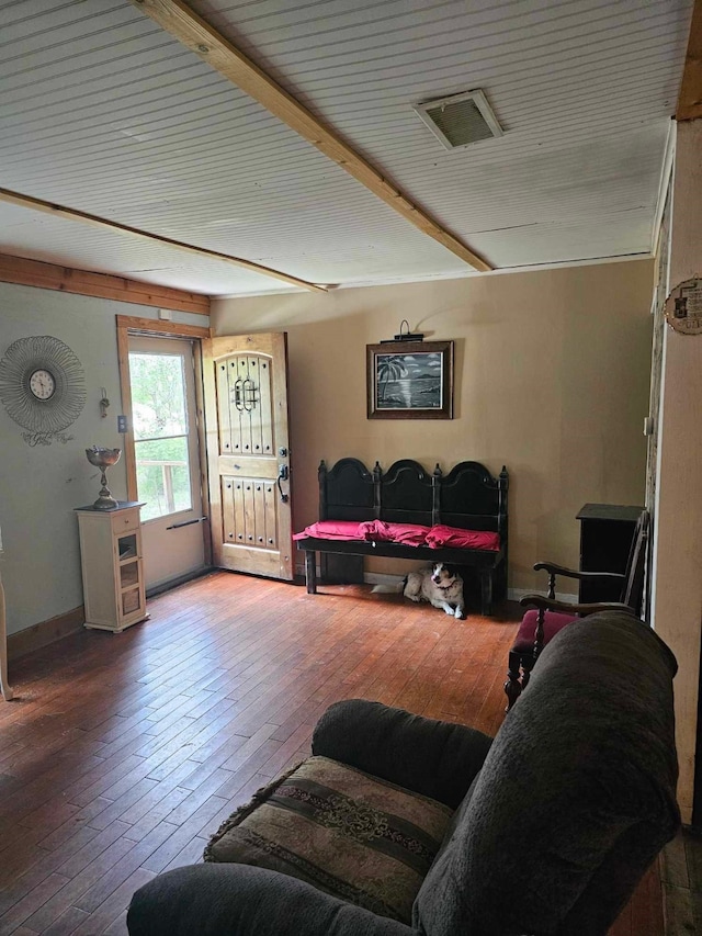 living room featuring hardwood / wood-style flooring