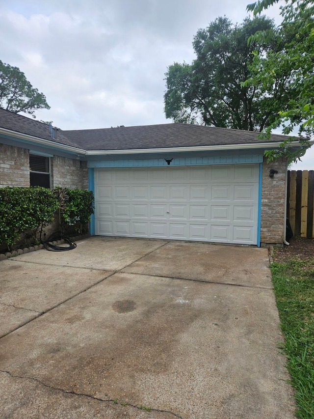 view of garage