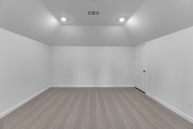 additional living space with carpet and lofted ceiling