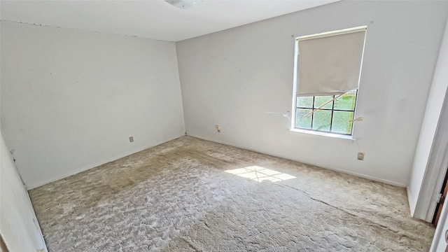 unfurnished room with light colored carpet