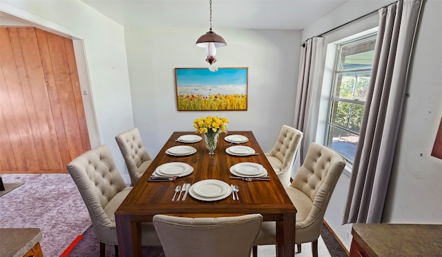 dining room with carpet flooring