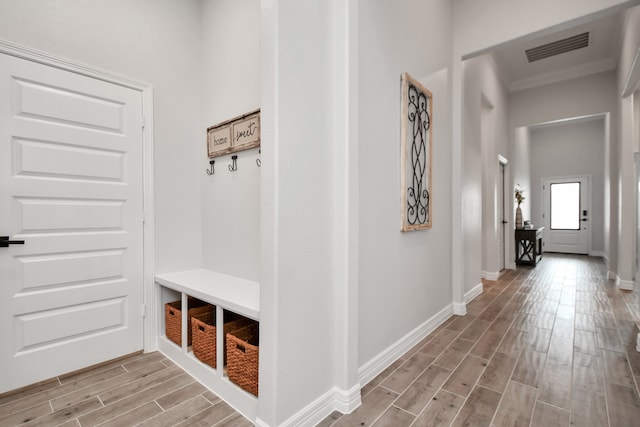 mudroom featuring light hardwood / wood-style flooring