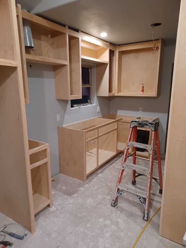 kitchen with light brown cabinetry