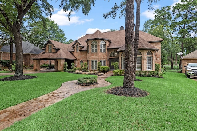 view of front facade with a front lawn