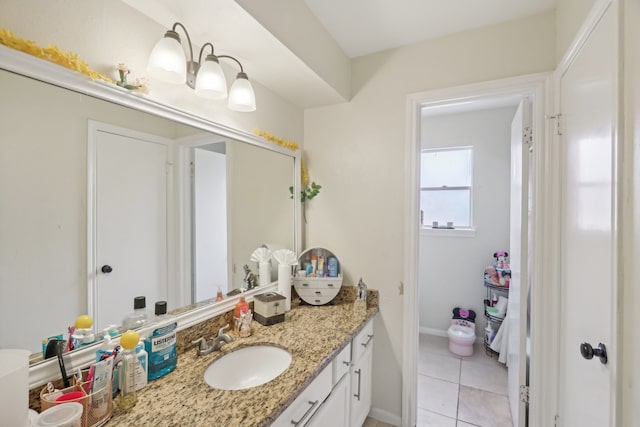 bathroom featuring vanity and tile patterned floors