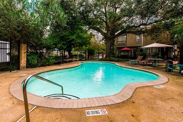 view of pool with a patio area