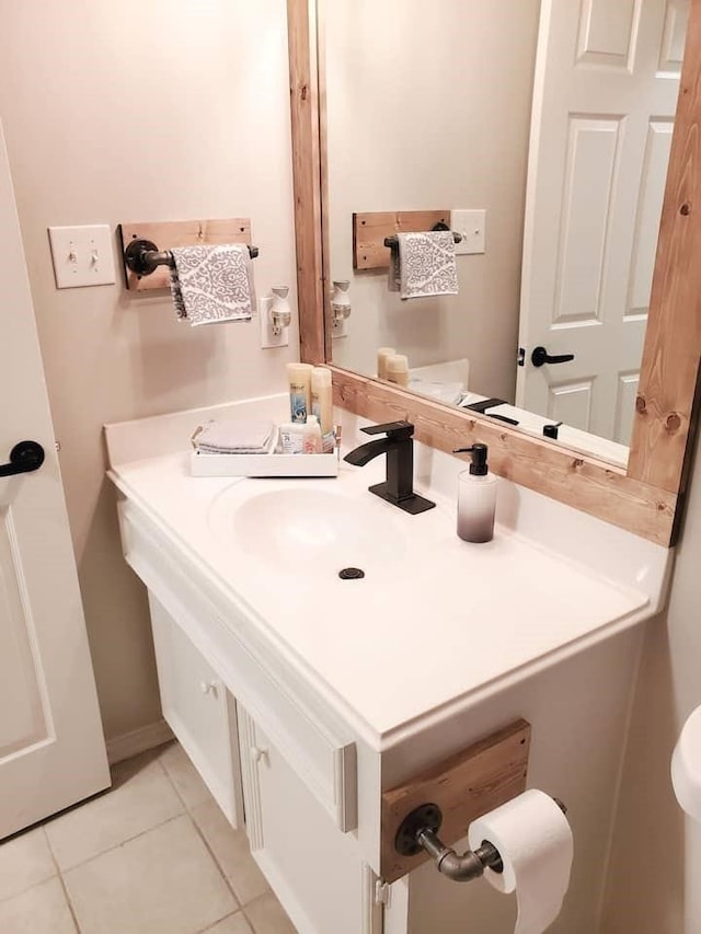 bathroom featuring vanity and tile patterned floors