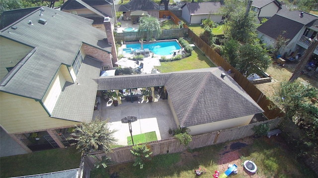 aerial view with a residential view