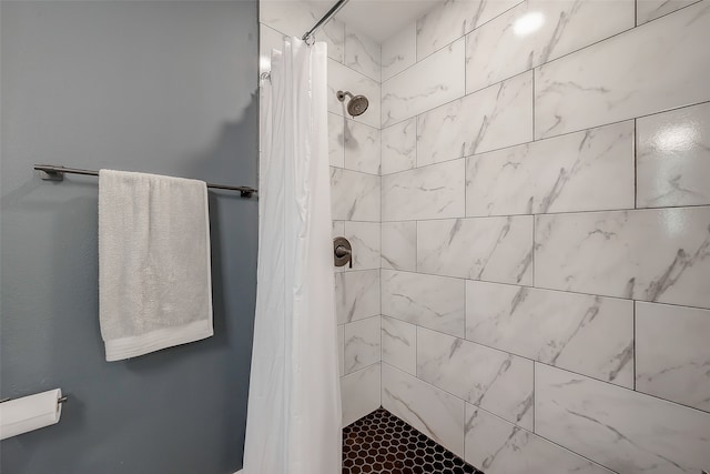 bathroom featuring walk in shower