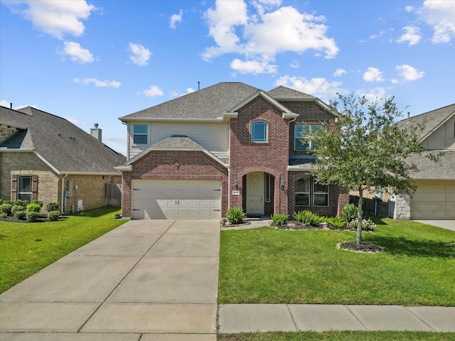 view of property with a front lawn