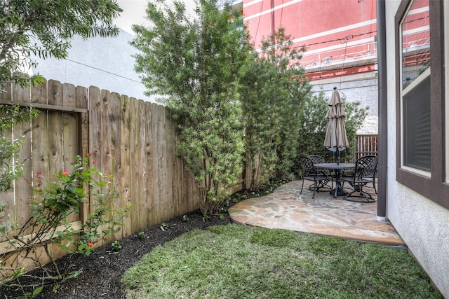 view of yard with a patio