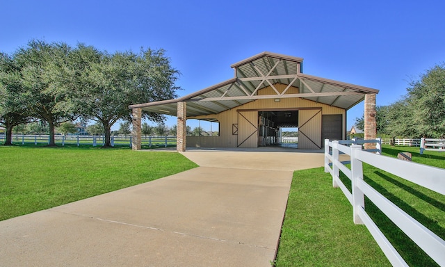 exterior space with an outdoor structure