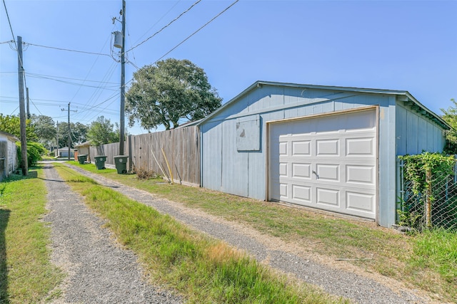 view of garage