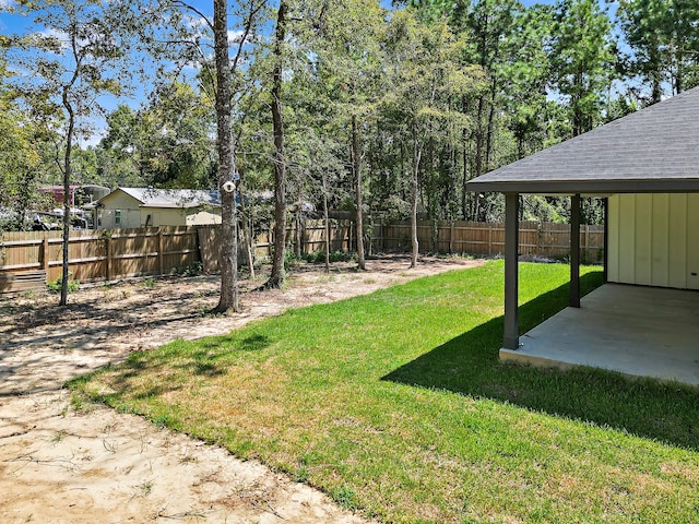 view of yard featuring a patio area