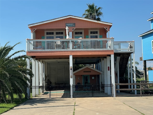 coastal home featuring a carport