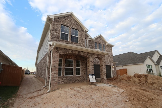 view of front facade featuring a garage