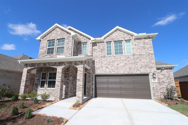 view of front of house with a garage