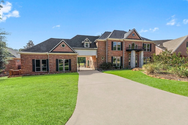 view of front of house featuring a front lawn