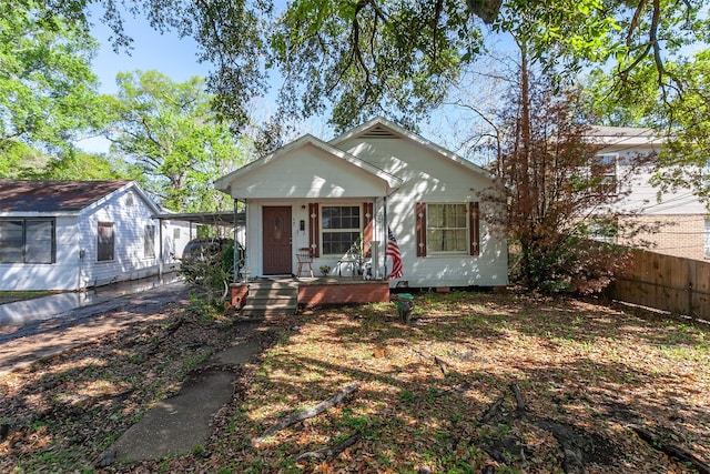 view of bungalow-style home