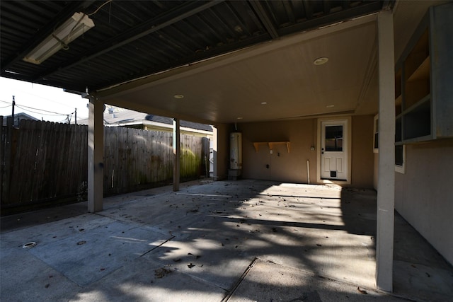 view of patio / terrace with water heater