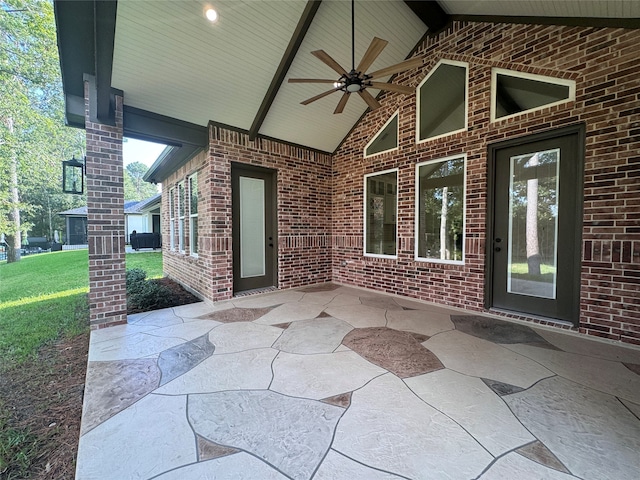 view of patio / terrace with ceiling fan