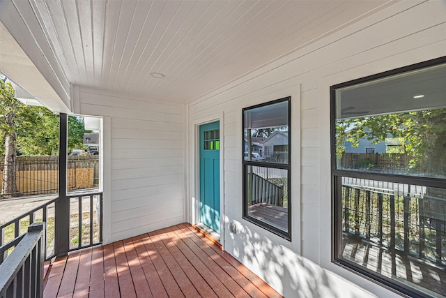 deck with covered porch