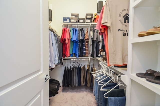 spacious closet with carpet floors