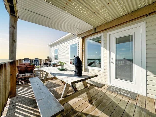 view of deck at dusk