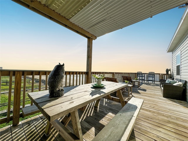 view of deck at dusk