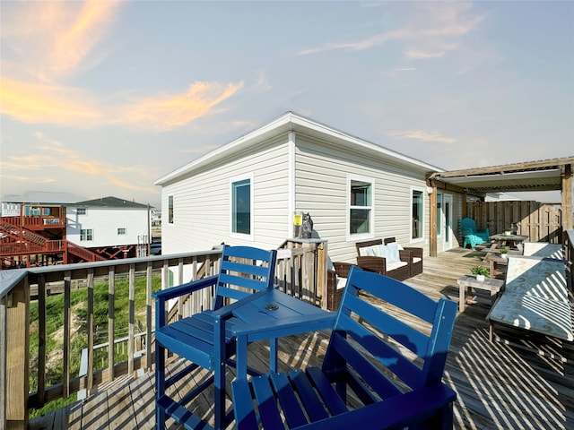 view of deck at dusk