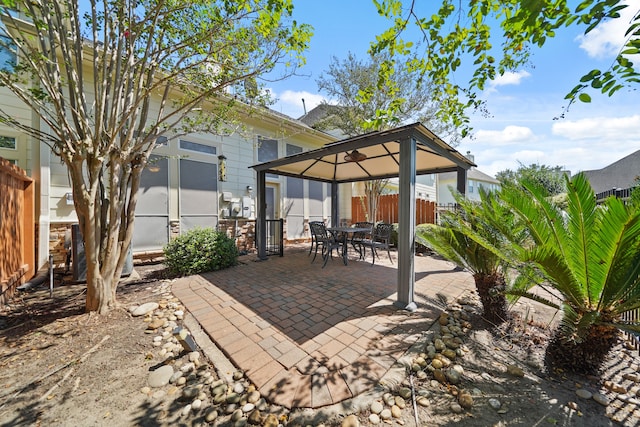 view of patio / terrace with a gazebo