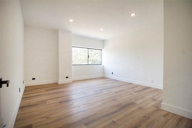 empty room featuring light wood-type flooring