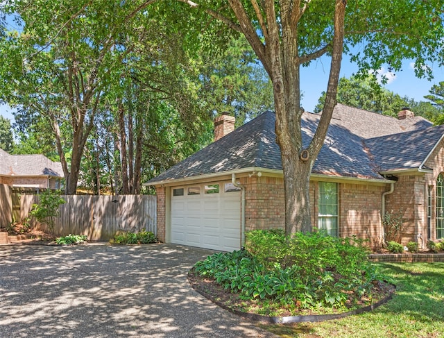 exterior space featuring a garage