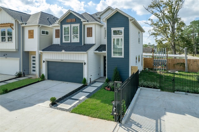 view of property featuring a garage