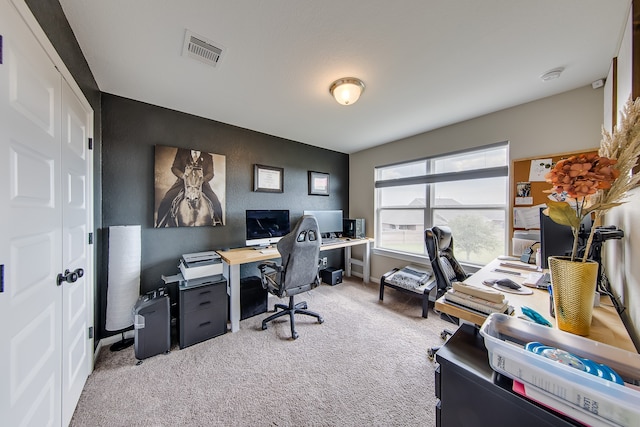 view of carpeted office