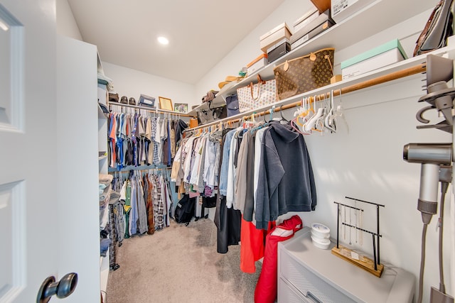 spacious closet featuring carpet